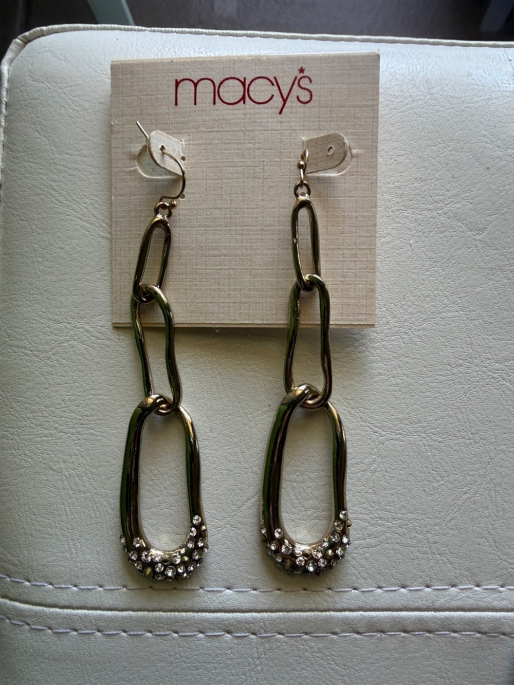 Macy's Gold earrings, nwt